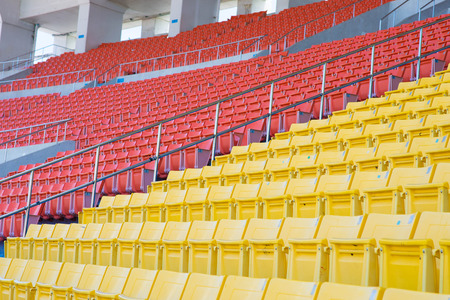 Empty seats at stadiumの写真素材