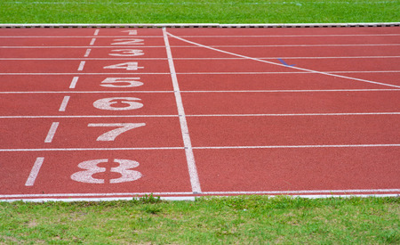 running track of a sports stadiumの写真素材