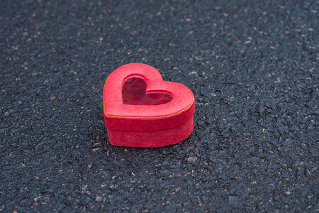 Heart box on the road  1 の写真素材