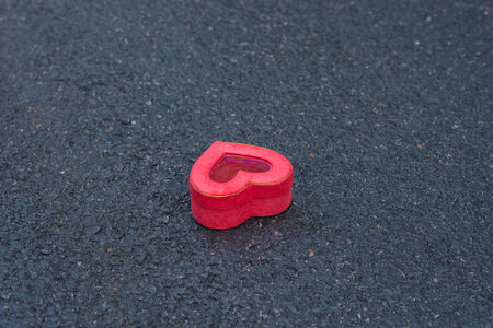 Heart box on the road  1 の写真素材