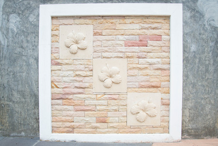 frame on brick wallの写真素材