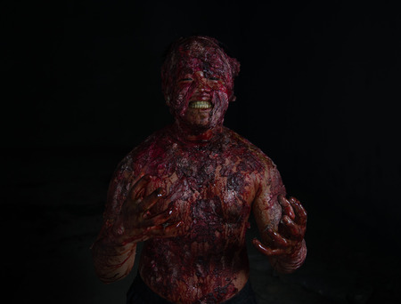 Man who burned the Horror of a in an abandoned buildingの写真素材