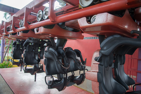 Vacant seats of a roller coaster rideのeditorial素材
