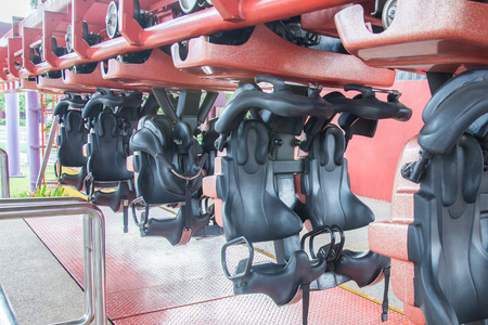 Vacant seats of A roller coaster rideの写真素材