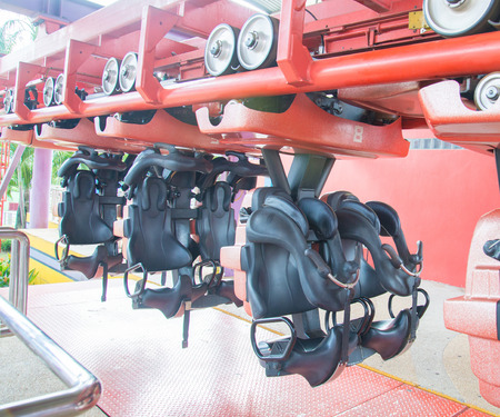Vacant seats of A roller coaster rideの写真素材