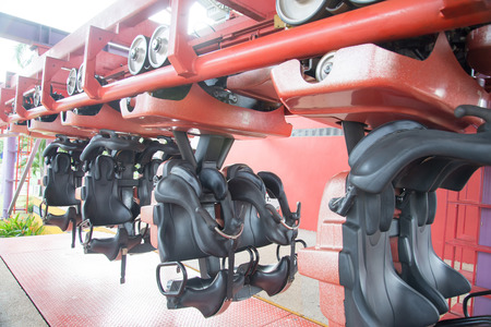Vacant seats of A roller coaster rideの写真素材