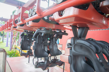 Vacant seats of A roller coaster rideの写真素材
