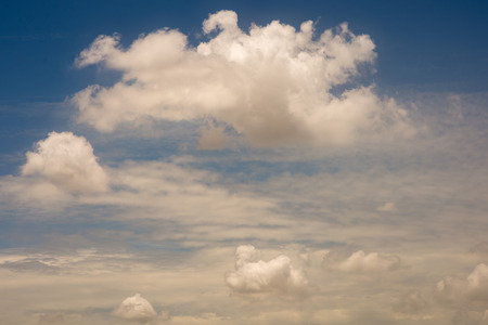 blue sky with cloud closeupの写真素材