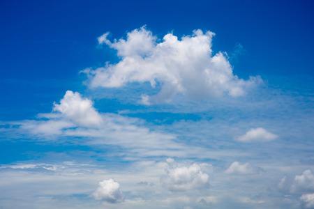 blue sky with cloud closeupの写真素材