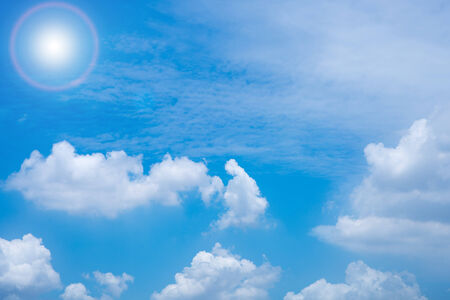 blue sky with cloud closeupの写真素材