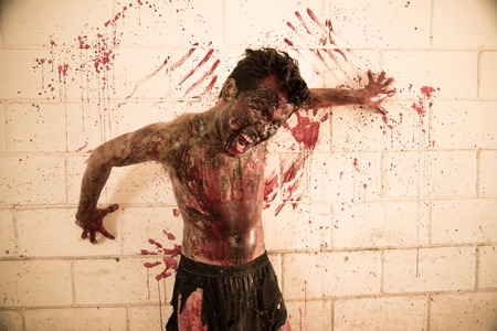 zombie in the haunted schoolの写真素材