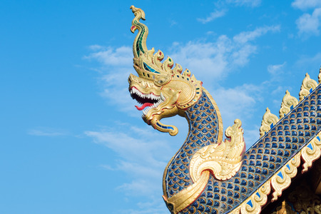 King of Nagas statue, Thai traditional style in Budhaの写真素材
