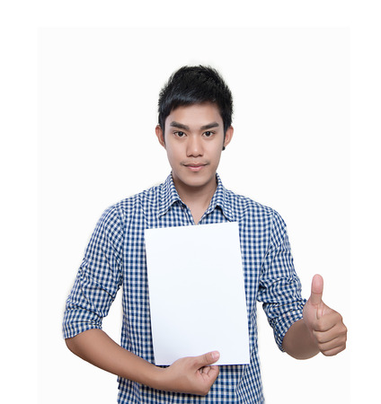 Portrait Of Mature Male Gardener Holding Blank Placardの写真素材