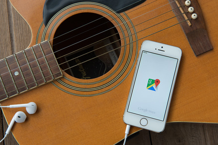 CHIANGMAI, THAILAND -June 23, 2015:Google Maps for Mobile 2.0 was released. Its location service can work with or without a GPS receiver.のeditorial素材
