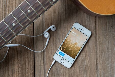 June 23, 2015:Twitter is an online social networking and microblogging service that enables users to send and read "tweets"のeditorial素材