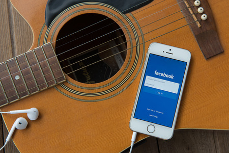 CHIANG MAI, THAILAND - June 23, 2015: Facebook is an online social networking service founded in February 2004 by Mark Zuckerberg with his college roommates and is now a fortune 500 companyのeditorial素材
