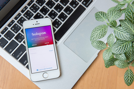 CHIANGMAI, THAILAND -JUNE 24 , 2015:Instagram page on new iphone 5s. The photo-sharing social network, which has 150 million monthly active usersのeditorial素材