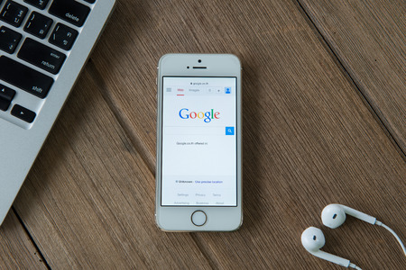 CHIANGMAI, THAILAND - June 22, 2015:Google is an American multinational corporation specializing in Internet-related services and products. Most of its profits are derived from AdWords.のeditorial素材