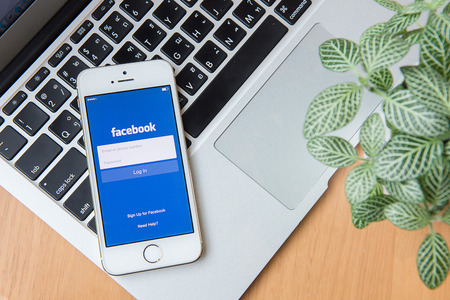CHIANG MAI, THAILAND - June 24, 2015: Facebook is an online social networking service founded in February 2004 by Mark Zuckerberg with his college roommates and is now a fortune 500 companyのeditorial素材