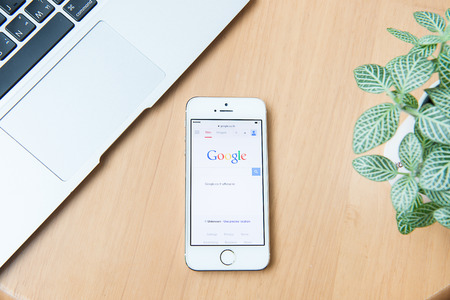 CHIANGMAI, THAILAND - June 24, 2015:Google is an American multinational corporation specializing in Internet-related services and products. Most of its profits are derived from AdWords.のeditorial素材