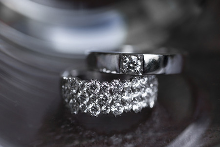 wedding rings in infinity sign. Love concept,wedding rings