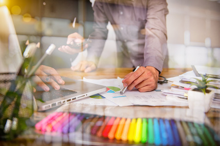 designer graphic team meeting creative creativity work tablet design artist coloring colour ideas style networking human notebook pattern place conceptの写真素材