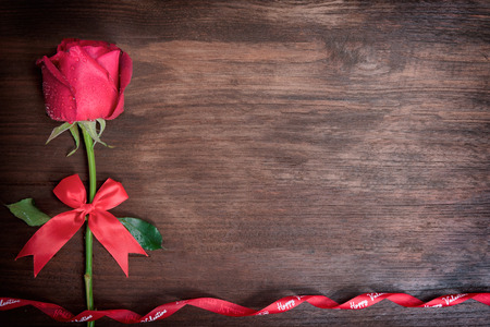 Red rose with message card.Image of Valentines day.with copy space.の写真素材