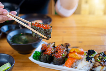 nigiri caviarJapanese foodの写真素材