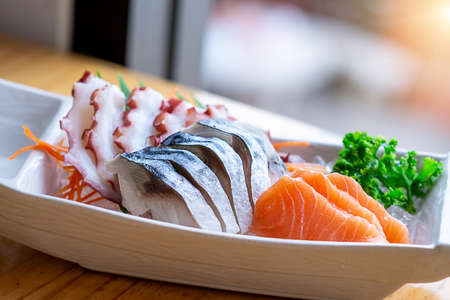 fresh sashimi combo of japan asianの写真素材