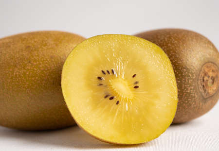 Kiwi fruit on a white background. Close-up.の写真素材