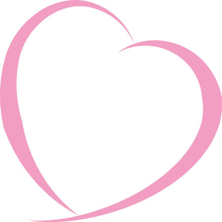 Heart Line Art Illustrationのイラスト素材