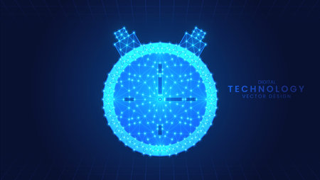 Futuristic watch. Modern digital low polygon style
