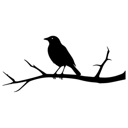 Bird silhouette on white background symbol design black vector illustration.のイラスト素材