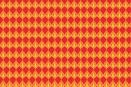 thai art pattern yellow and redの写真素材