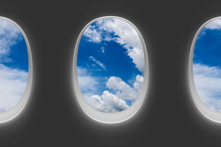 Airplane windowsの写真素材