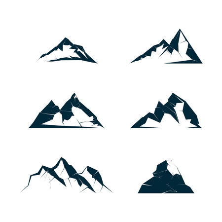 Set of mountains silhouette. Vector illustrationsのイラスト素材