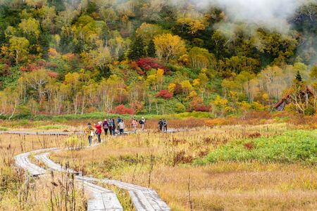 Nagano, Japan - Sep 28 2018:Tsugaike nature park in the fall.のeditorial素材