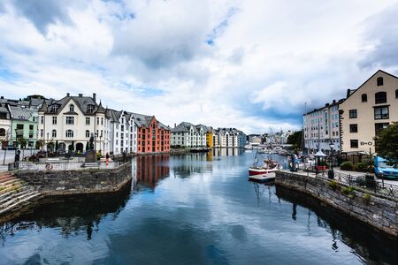 Alesund, Norway - August 20, 2019: Cityscape of Alesund, Norwayのeditorial素材