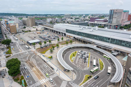 Toyama Prefecture, Japan-AUG 8 2018:Toyama Station.のeditorial素材