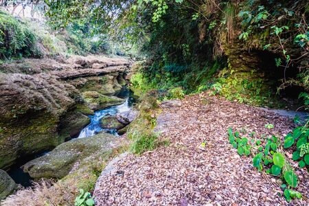 Waterfalls and gorge close to Gupteshwor Mahadev Cave, Pokhara, Nepalの写真素材