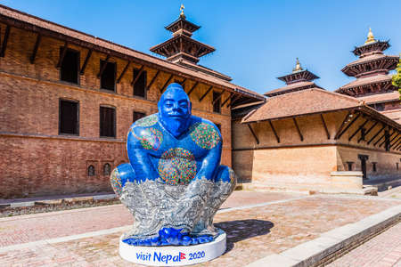 PATAN, NEPAL - Feb 1, 2020:Ancient temples at Patan Durbar Square, Nepal.のeditorial素材