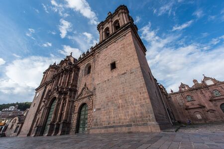 Cusco Cathedral,View of the facade of the cathedralの写真素材
