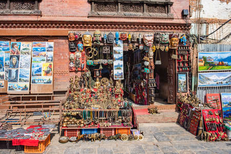 KATHMANDU, NEPAL - JAN 25, 2020:A bunch of items that are on display in a storeのeditorial素材