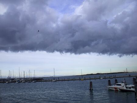 storm clouds on the seaの写真素材