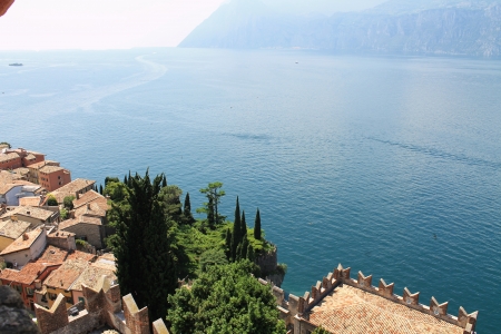 mantain  Lake Garda in Italyの写真素材