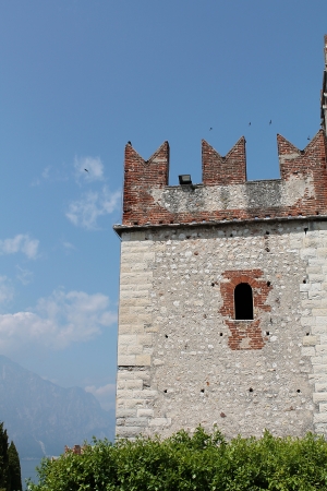 castle scaligeri in Malcesine Italyの写真素材