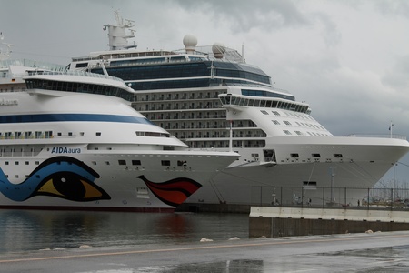 Aida cruise ship at the port of Ravenna Italy, May 25, 2013のeditorial素材