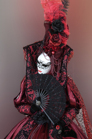 woman in traditional carnival costume, in the famous Venice Carnival のeditorial素材