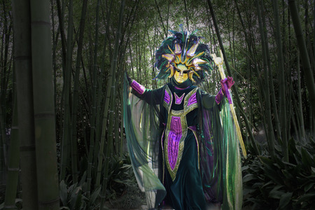 Traditionally dressed Venice - fotocollageのeditorial素材