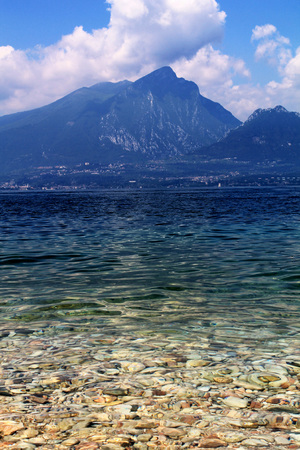 beautiful coast of  the garda lake,  italyの写真素材